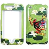 Green with Color Frog Animal White Lily Flowers Design Snap-On Cover Hard Case Cell Phone Protector for Apple iPhone 3G