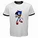 Ringer T-Shirt Black of Sonic the Hedgehog (Shadow the Hedgehog, Sega, Adventure, Shuffle, Blast, Triple Trouble, Drift, Unleashed, High Speed, Riders, Rivals, Rush, PS2, PS3, Dreamcast, XBox 360, Wii, PSP)