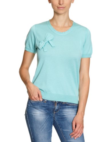 VILA CLOTHES Damen Shirt/ T-Shirt 14006104, Gr. 40 (L), Blau (AQUA HAZE) Preisvergleich