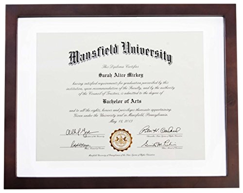 Glass Floating Photo or Document Frame, Holds Up To 11" x 14", Espresso Wood Borders, For Wall Mount Only - Set of 2