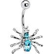 Spider - Solar Blue Gem Belly Ring
