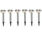 Stainless Steel Dome Solar Lights - Set of 6
