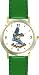 Gray Squirrel JP Animal - WATCHBUDDY&reg; DELUXE TWO-TONE THEME WATCH - Arabic Numbers - Green Leather Strap-Size-Children's Size-Small ( Boy's Size & Girl's Size )