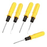 uxcell　フィリップススロットねじドライバー　5個入り　イエロー　　ハンドル　磁気　3mm
