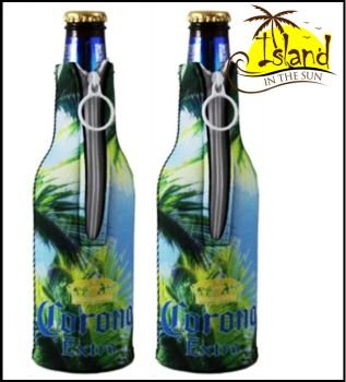 (2) Corona Extra Palm Tree Beer Bottle Koozies Cooler