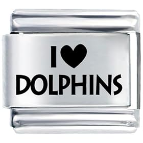 I Heart Dolphins Italian Charm Bracelet