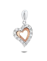 Diamond Heart Pendant 0.226 ctw in 18k White & 18k Rose Gold (316722)