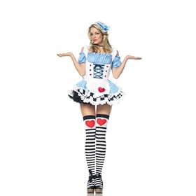 Sexy 2Pc Miss Alice In Wonderland Halloween Costume