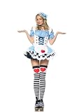 Sexy 2Pc Miss Alice In Wonderland Halloween Costume
