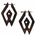 BACAN - Organic Hand Carved Sono Wood Earrings with Wood Post - From Indonesia - Sold as a Pair - 30mm x46mm