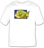 T-shirt with tall, big, small, lips, fish, thin, tail, colorful