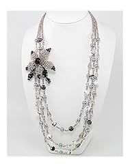 Flower Agate Necklace In Sterling Silver