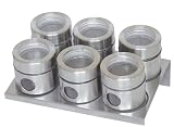 Spice Paradise Stainless Steel 6 Bottle Set with Magnetic Rack