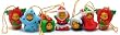Winnie the Pooh Peek-a-Pooh #10 Christmas Capsule Toys Set of 7 vending Toys