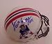 Autographed Steve Grogan Replica Mini Throwback Helmet - Old Style Logo - New England Patriots