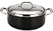 Induction Hob 4.5 Litre, 24cm Non Stick Casserole Pan / Stock Pot in High Gloss Black with Stainless Steel Lid and Handles