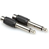 Hosa Cable GPR101 RCA To 1/4 Inch TS Adaptor - 2 Pack