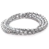 Set of 3 Barely Silver Freshwater Pearl Stretch Bracelets