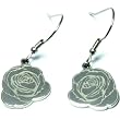 Stainless Steel Dangle Earrings with Rose Shape Design