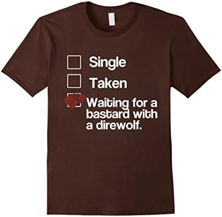 Men's Waiting For a Bastard With a Direwolf TShirt XL Brown