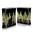 Yellow Neon Flames Design Protector Skin Decal Sticker for Xbox 360 S Game Console Full Body