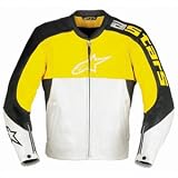 Alpinestars Stunt 2 Leather Motorcycle Jacket Yellow 58