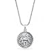 Bling Jewelry Sterling Silver Zodiac Leo Large Disc Pendant with 18