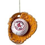 Boston Red Sox Baseball in Glove Ornament