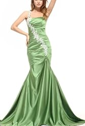 Strapless Mermaid Crystal Beaded Charmeuse Evening Dress/Prom Dress 