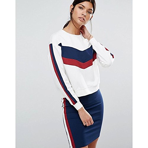 リバーアイランド アウター パーカ＆スウェット River Island Chevron Stripe Sweat Top White [並行輸入品]