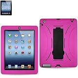 HEAVY DUTY HYBRID CASE FOR IPAD3 FITTING CASE TWO PIECE FOR EXTRA PROTECTION ONE HARD PLASTIC INSIDE ONE OUTER SILICONE FOR COMFORTABLE TOUCH FEELING AND BETTER GRIP. (PINK)