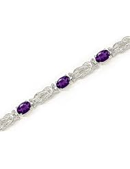 14kt Yellow Gold Oval Amethyst Bracelet.