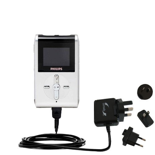 International Wall Home AC Charger for the Philips GoGear Micro Jukebox 2GB HDD082/17   uses Gomadic TipExchange Technology