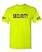 SECURITY Event Duty - Mens Poly Cotton T-Shirt, NEON Safety Green