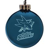 San Jose Sharks Laser Etched Ornament (Set of 2)