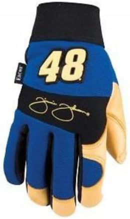 Jimmie Johnson NASCAR Deerskin Palm Leather Work Driving Collectible Gloves Size XL