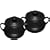 Le Creuset Stoneware Small Bean Pot (Pack Of 2), 0.5 Litre, Satin Black (Matt Black Finish)