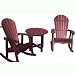3pc Patio Side Table and Rocker Chairs Set in Burgundy Finish