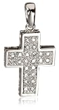 Image of 9ct White Gold Pave Diamond Cross Pendant