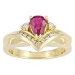 14K Yellow Gold Ruby and Diamond Ring
