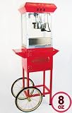 Deluxe 8oz Red Popcorn Maker Machine by Paramount Entertainment - New Full Size 8 oz Popper & Cart