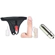 Doc Johnson Vac-U-Lock Vibro Ultra Harness 2 and Plug with 8" Realistic Dong Multi-Speed Adult Sex Toy Kit