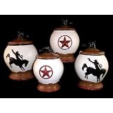 4PC CANISTER SET COWBOY,WESTERN DECOR by ACK