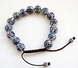 11mm Vintage Style Porcelain Beads Buddhist Wrist Mala Bracelet