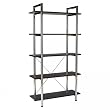 ITALMODERN Laurence-5 Leather Bookcase; Black/Chrome