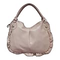 Large Zip Frill Fashion Shoulder Bag Nude Pink