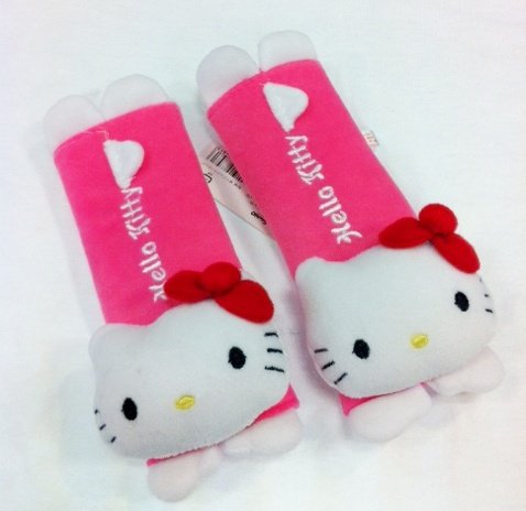 Hello Kitty Plush Seat Belt Cover Shoulder Pad Cushion (2 pcs)