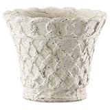 アンティークオーナメント/庭園用置物 【バスケットタイプ】 ホワイトガーデン/バスケットポット 28cm /植木鉢 〔ガーデニング用品/園芸〕