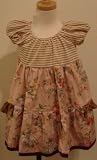 Vintage Rose, Toddler and Big Girl's Dress, Striped Knit Top and Two Tier Skirt with Contrast Inset- Sweetly Sincere!