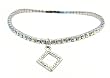 Anklet - A18 - Swarovski (tm) Crystal - Stretch ~ Clear AB with Diamond-Shaped Charm